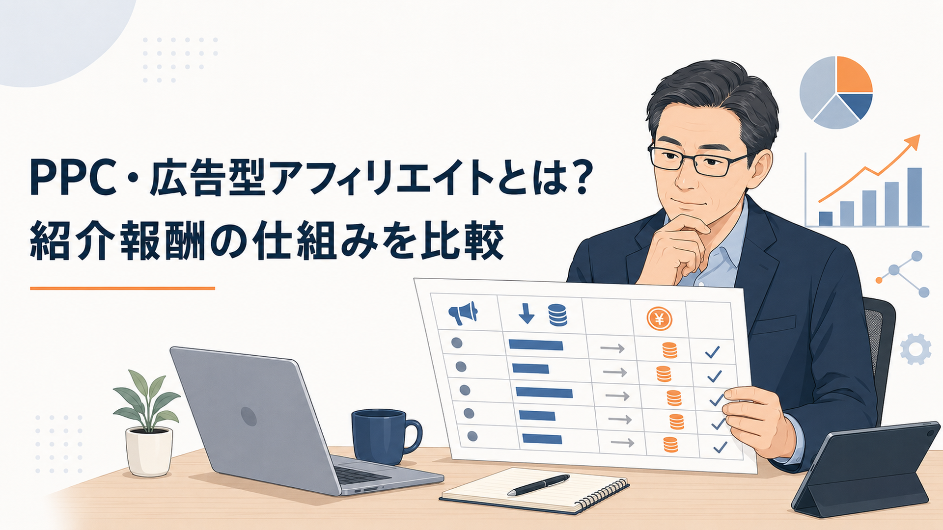PPCアフィリエイトの広告費と承認報酬を表計算シートで確認する40代会社員